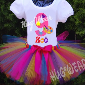 Paint Party Birthday Tutu Outfit , 9th Birthday, Paint party, Painting Party,  Art Party (Any age)