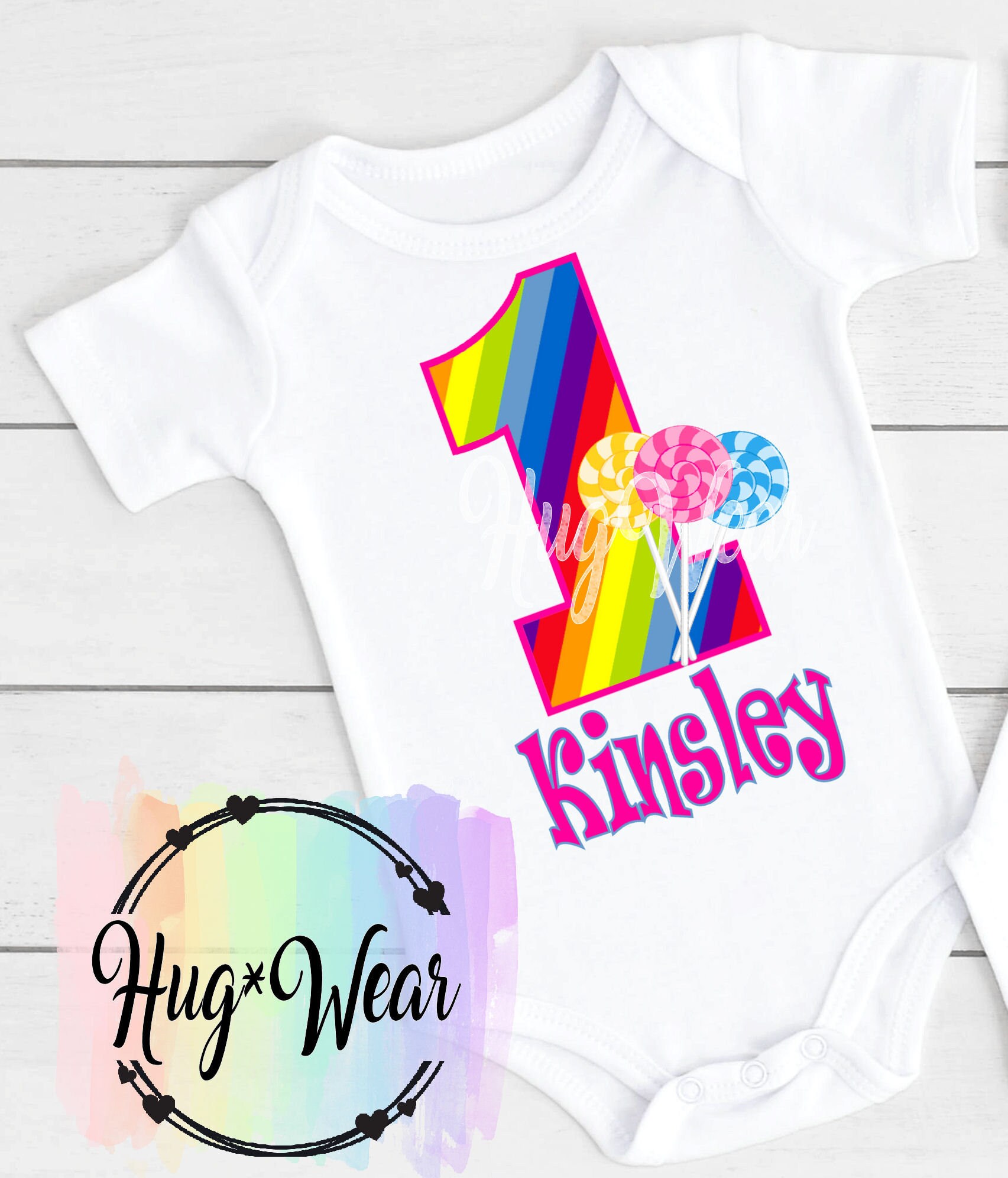 Rainbow Lollipop Candy Birthday Outfit