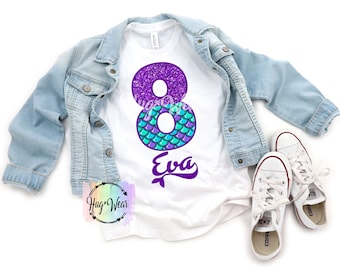 Mermaid Birthday Girl Shirt: Under The Sea Party, Personalized Tee