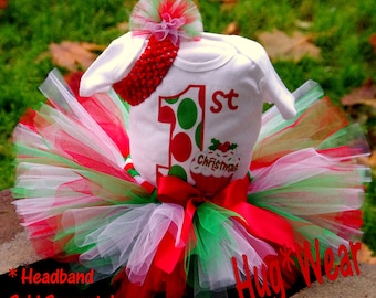 Baby's First Christmas Bodysuit Tutu Outfit: Christmas Birthday