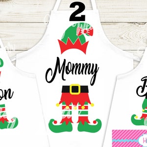 Christmas Elf Personalized Family aprons-  Mommy's Helper,  Nana's Helper, Christmas Elf Aprons, Family Aprons, Elf Crew, Christmas 2021