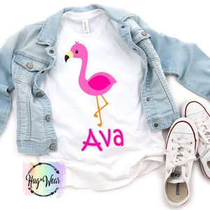 Flamingo Birthday Shirt, Hawaiian Birthday Party, Personalized Luau Shirt, Birthday shirt for Girls, Hawaiian Birthday, Luau Birthday Party