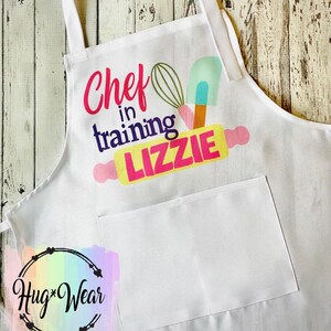 Chef In Training, Girl/Boy Kitchen Apron, Child Apron Custom, Kid Baking Apron, Kids Apron Personalized, Toddler Play Kitchen Apron