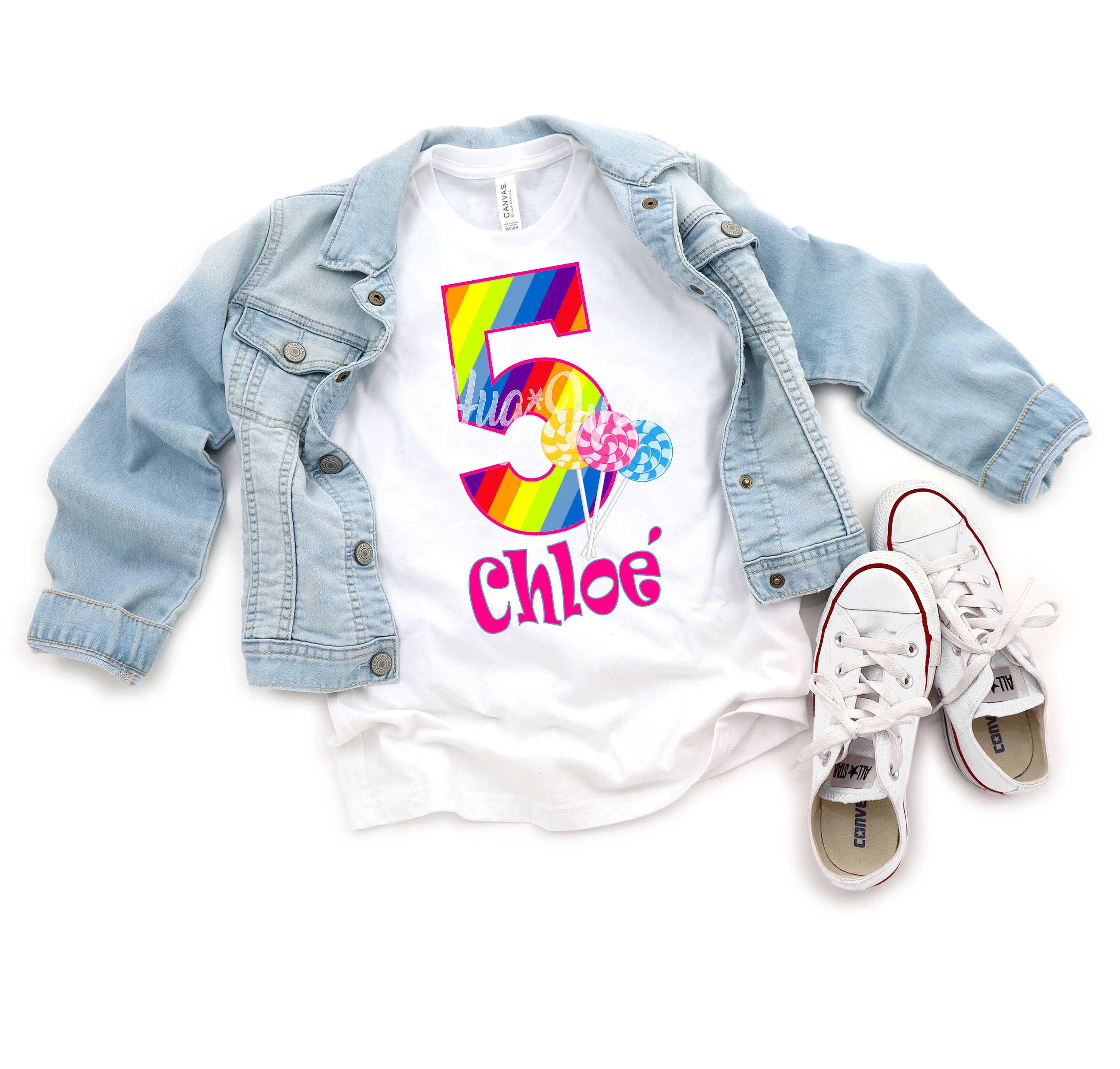 Rainbow Lollipop Candy Birthday Outfit