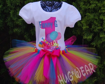 Candy Birthday Shirt + Tutu Outfit  Candy Sweets  (Any age)