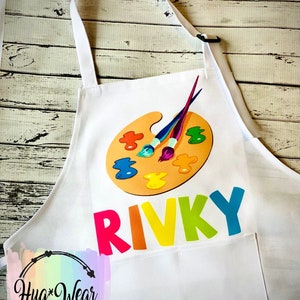 Paint Party Apron, Girl Art Birthday Party Aprons, Child Apron Custom, Kid Art Apron, Art Smock,  Paint Apron, Birthday Art Aprons