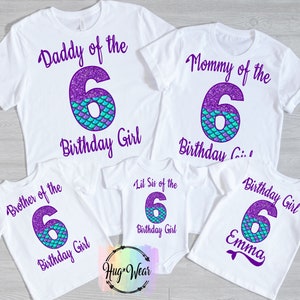 Mermaid Birthday Shirt, Mermaid shirt, Personalized Birthday Shirt, Mommy Mermaid shirt, Daddy shirt, Matching Mermaid Birthday Party shirts