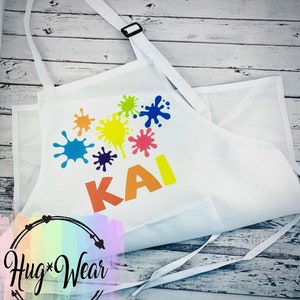 Paint Party Apron, Girl Art Birthday Party Aprons, Child Apron Custom, Kid Art Apron,  Personalized paint Apron, Birthday Art Aprons