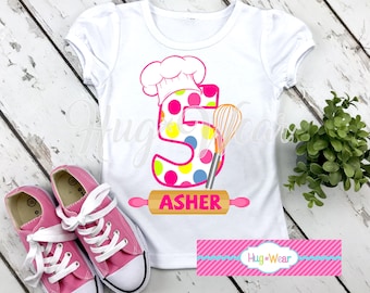 Personalized Chef Birthday Shirt: Kids Baking Party Tee