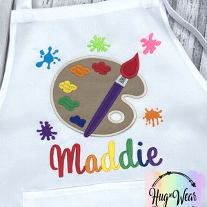 3-10 years old Kids Children Art Class Painting Apron Smock with 3 Pockets  Todder Waterproof Long Sleeve Art Smock Apron for Drawing Kitchen Cooking