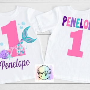 Mermaid Birthday Shirt, Mermaid Birthday Party, Mermaid theme Party, Personalized Number Shirt, Birthday shirt for Girls, Mermaid Birthday