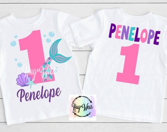 Mermaid Birthday Shirt, Mermaid Birthday Party, Mermaid theme Party, Personalized Number Shirt, Birthday shirt for Girls, Mermaid Birthday