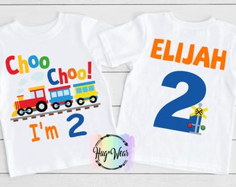 Personalized Two Two Train Birthday Shirt: Custom Name & Age Party Tee