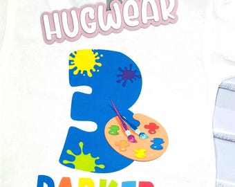 Boys Art Party Shirt: Custom Paint Splatter Birthday Tee