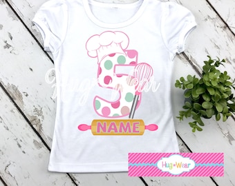 Personalized Baker Birthday Shirt: Kids Chef Cooking Party
