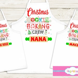 Christmas Baking Crew, Personalized Family apron - Kids Christmas Aprons, great family gift idea, Xmas Aprons, Holiday Aprons