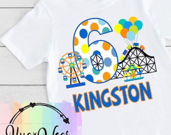 Camiseta de cumpleaños de carnaval: camiseta personalizada para fiesta en el parque de atracciones