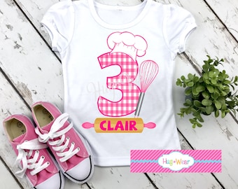 Personalized Birthday Chef Shirt: Kids Baking Party Tee
