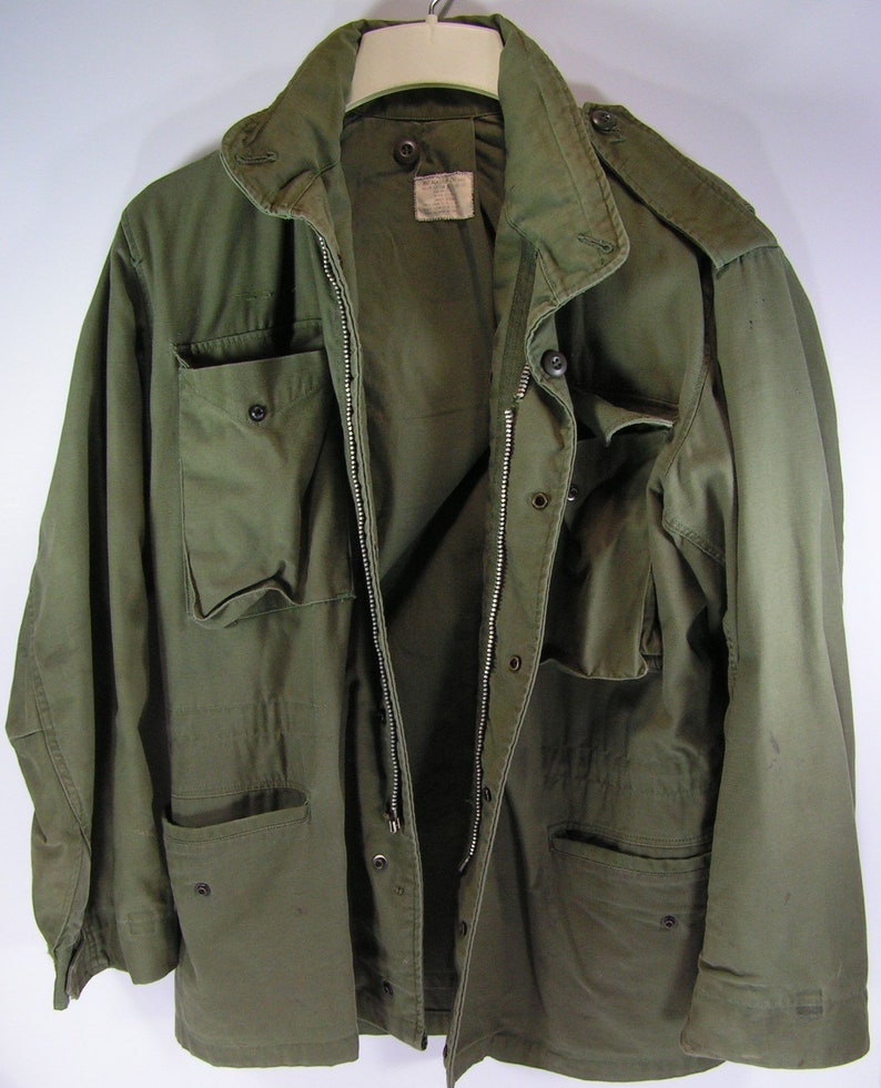 Vintage army combat field jacket OG-107 mens medium military | Etsy
