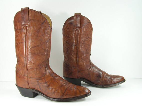 Vintage cowboy boots women's 8.5 M B brown dan post | Etsy