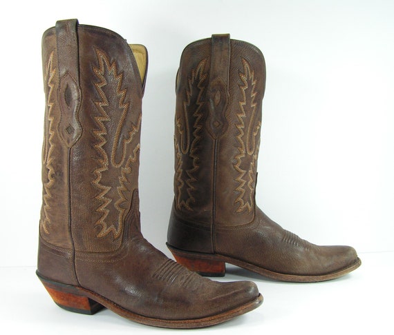 vintage cowboy boots women/'s 9.5 M B brown wrangler leather cowgirl 1970/'s