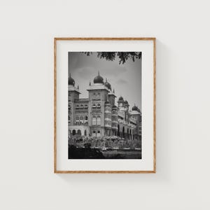 Mysore Palace India, Black and White Travel Photography (Digital Download)