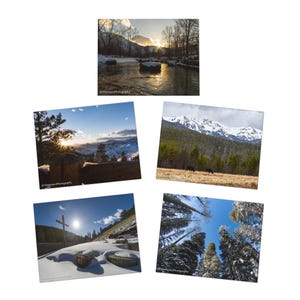 Cartões comemorativos de inverno do Colorado com escrituras, pacotes múltiplos, cartões de Natal, cartões de versículos bíblicos, cartões em branco