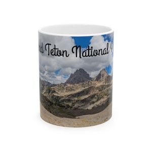 Grand Teton National Park Keramiktasse, Naturliebhaber Geschenk, Berglandschaft Kaffeetasse, Outdoor Abenteuer Trinkgeschirr, einzigartiges Souvenir