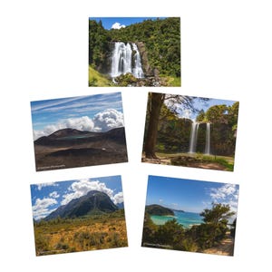 Cartões de felicitações da natureza da Nova Zelândia com escrituras, conjunto de cartões, pacote com 5 cartões, versículos bíblicos, cartões para ocasiões especiais, cartões de agradecimento