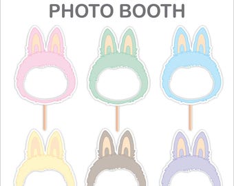 Labubu Printable Photo Booth. Labubu party supplies. Labubu Birthday decoration.