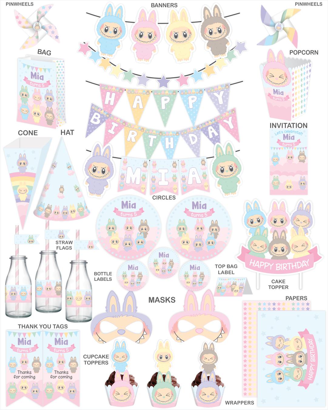 Labubu Printable Birthday party decoration