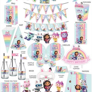 Gabby Dollhouse Printable Birthday party decoration