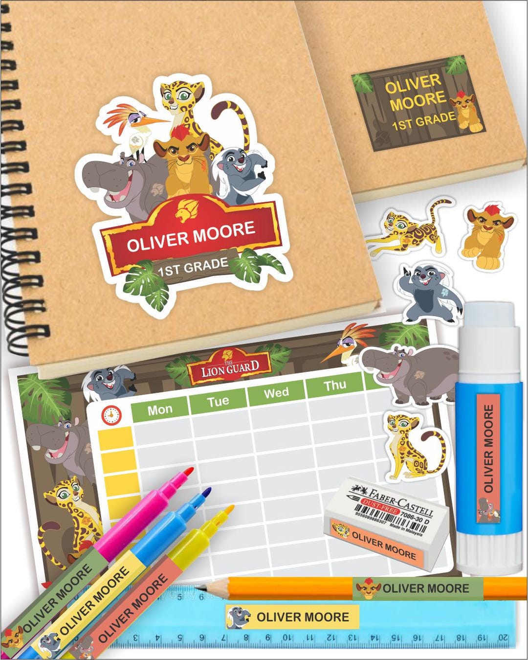 Lion Guard Printable School Labels. Editable Template. Lion Guard Back ...
