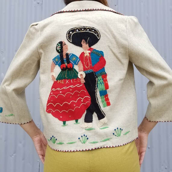 Mexican wool souvenir jacket from the 1940's - image 3