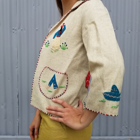 Mexican wool souvenir jacket from the 1940's - image 2