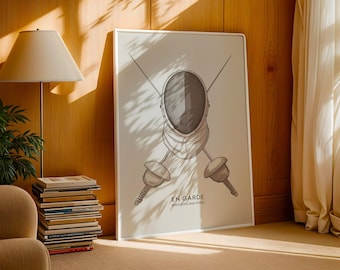 Posterafdruk schermen | Sportmuurkunst | En Garde Decor Instant download cadeau