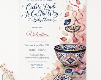 Cielito Lindo Baby Shower Invitation, Editable Canva Template, Print & Evite