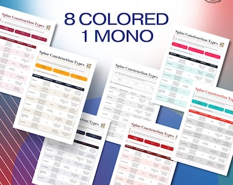 Cheatsheet voor boekbindruggen – 14 bindstructuren | Afdrukbare pdf