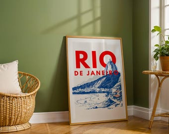 Rio de Janeiro-afdruk: Christus Verlosser, Suikerbroodberg (digitale download)