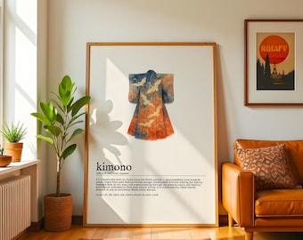 Kimonowoordenboek afdrukken | Japanse muurkunst | Modeposter direct downloaden