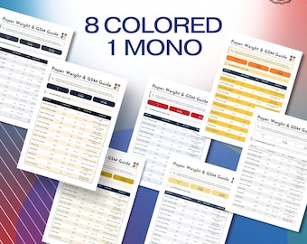 Papiergewichttabel afdrukbare pdf | Conversiegids pond naar gsm voor boekbinden