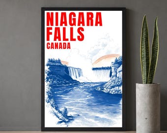 Niagara Falls Poster – Vintage Travel Art Print – Ontario, Canada Wall Decor – Digital Download