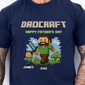 Personalized DadCraft Shirt, Gamer Dad DadCraft Tee, Father's Day Gift, Chicken Jockey, Trending Movie Shirt inspired by Minecraft