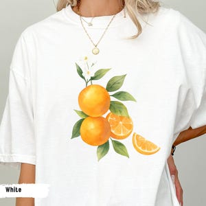 Orange Shirt,Flowers comfort color,Foodie Vintage Graphic Shirt,Art Graphic Fruit Shirt, Pastel Drawing Oranges Shirt, Aesthetic Fruit Shirt