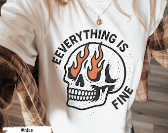 Skull Comfort Colors Tee: Edgy Grunge Graphic Shirt