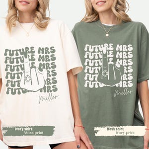 Personalized Future Mrs Shirt, Retro Bachelorette Bride Shirt, Custom Bridal, Bride to be Shirt, Custom Future Mrs Shirt, Comfort Colors tee