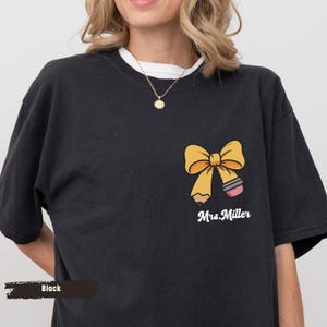 Custom Teacher Name Shirt, Custom Teacher Coquette Bow Sweatshirt, Teacher Appreciation Gift, Cute Teacher Shirt, Back To School gift