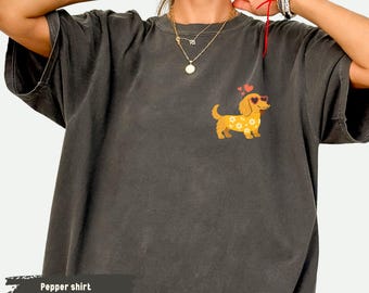 Camiseta de amor con perros salchicha, camiseta de perro salchicha con colores cómodos, camiseta de perro salchicha, regalo para mamá perro salchicha, regalo para mamá perro salchicha
