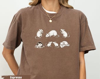 Komfortfarben Ratte Shirt, Ratte Liebhaber Shirt, Ratte Geschenke, Ratte T-Shirt, Geschenk für Ratte Besitzer, für Tierliebhaber, Haustier Eltern Shirt, Tierliebhaber T-Shirt