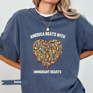 IMMIGRANT HEARTS shirt, Built by Immigrants Shirt,No human is illegal, Political Statement Tee, Anti Racism T-shirt,Immigrant Rights Protest
